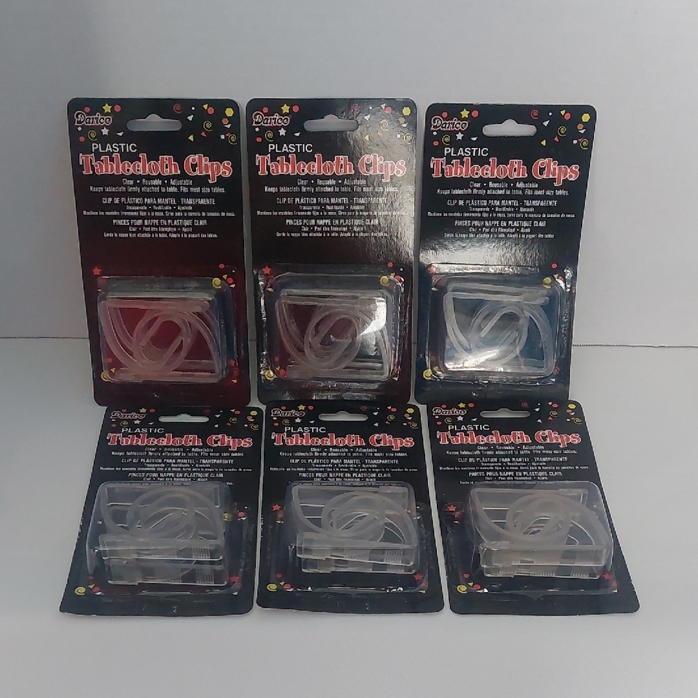 Darico Clear Plastic Tablecloth Clips 6 Pack‎ - Picture 2 of 6